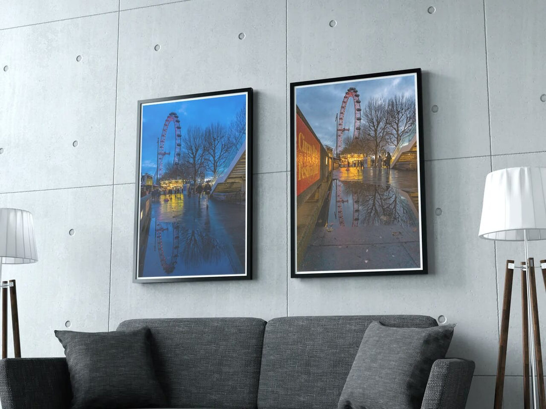  Sho2 framed photographies of Wheel of fortune carrousel on a rainy day