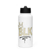 Stainless steel water bottle with a straw lid