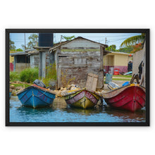  Black River Jamaica 3 Boats Framed Canvas