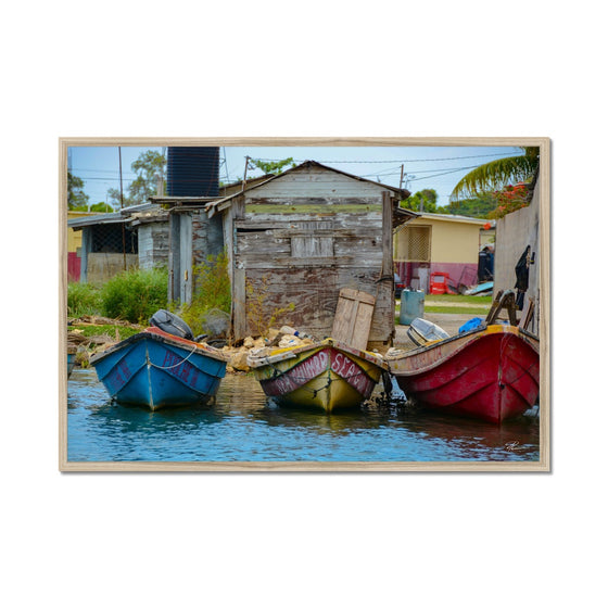 Black River Jamaica 3 Boats Framed Print