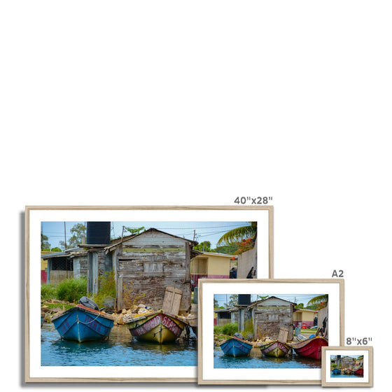 Black River Jamaica 3 Boats Framed & Mounted Print