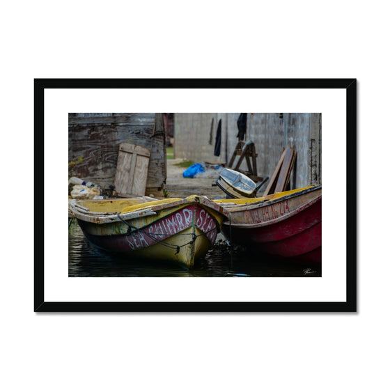 Black River Jamaica 2 Boats Framed & Mounted Print
