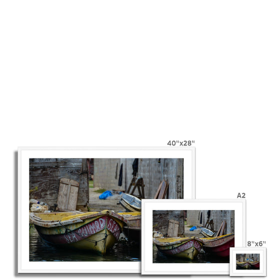 Black River Jamaica 2 Boats Framed & Mounted Print