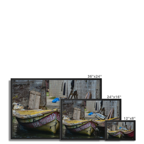 Black River Jamaica 2 Boats Framed Canvas