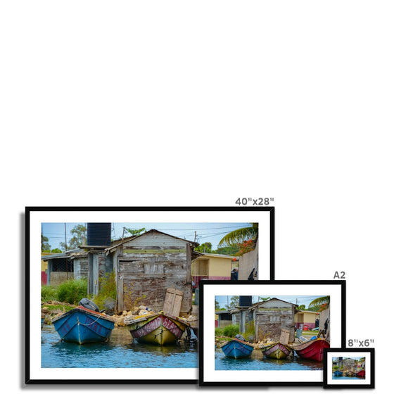 Black River Jamaica 3 Boats Framed & Mounted Print